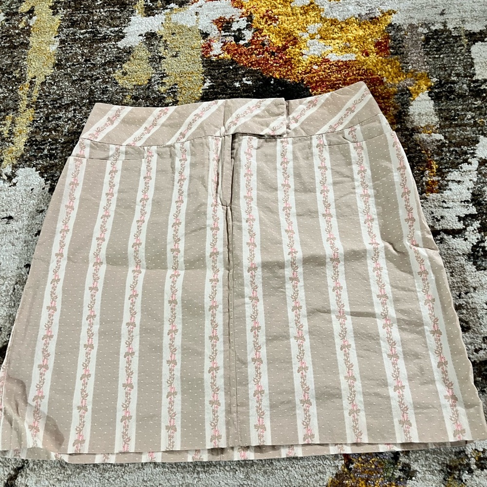 Striped floral mini skirt